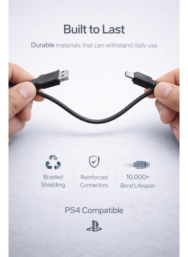 ASA Premium Charging Cable for PS4 Controller – USB to Micro USB, Fast Charge & Sync - Image 4